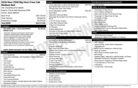 Photos of 2026 Ram 2500 Big Horn for sale in Bridgeport, NY at Bridgeland Auto Brokers