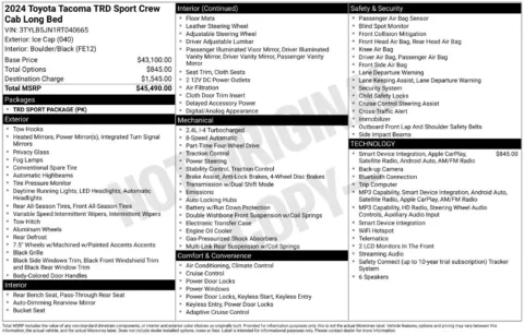 Photos of 2024 Toyota Tacoma TRD Sport for sale in Bridgeport, NY at Bridgeland Auto Brokers