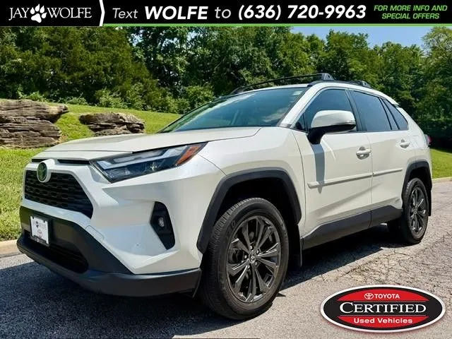 White 2022 Toyota RAV4 Hybrid XLE Premium for sale in Ballwin, MO