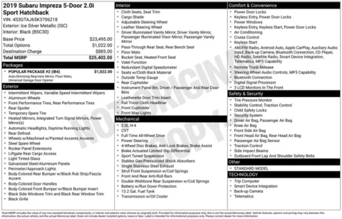 Photos of 2019 Subaru Impreza 2.0i Sport for sale in Longview, WA at Subaru Longview