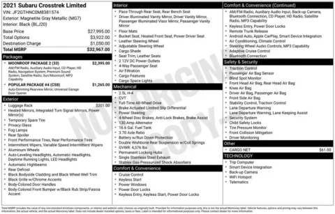 Another view of 2021 Subaru Crosstrek Limited for sale in Longview, WA at Subaru Longview