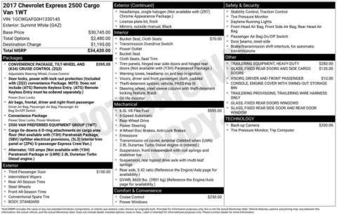 Another view of 2017 Chevrolet Express 2500 Work Van for sale in Longview, WA at Subaru Longview