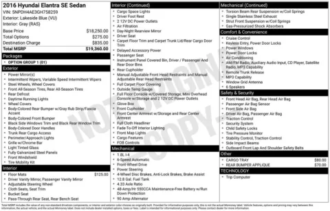 Another view of 2016 Hyundai Elantra SE for sale in Longview, WA at Bud Clary Subaru Longview