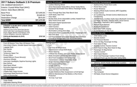 Another view of 2017 Subaru Outback 2.5i Premium for sale in Longview, WA at Bud Clary Subaru Longview