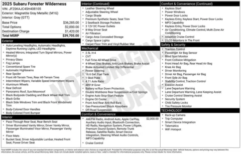 Another view of 2025 Subaru Forester Wilderness for sale in Longview, WA at Bud Clary Subaru Longview