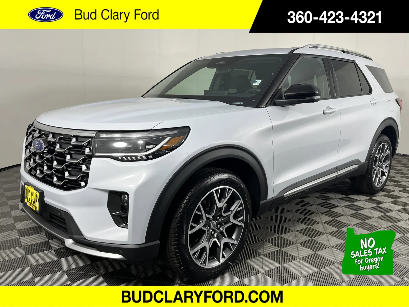 White 2025 Ford Explorer Platinum for sale in Longview, WA