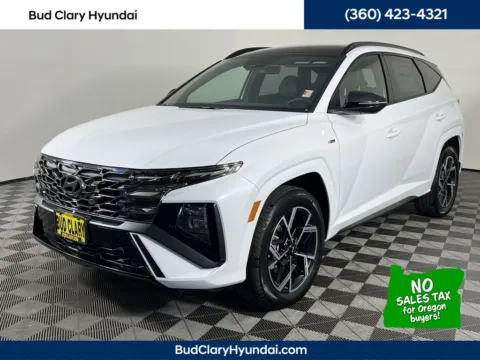 White 2025 Hyundai Tucson Hybrid N Line for sale in Longview, WA