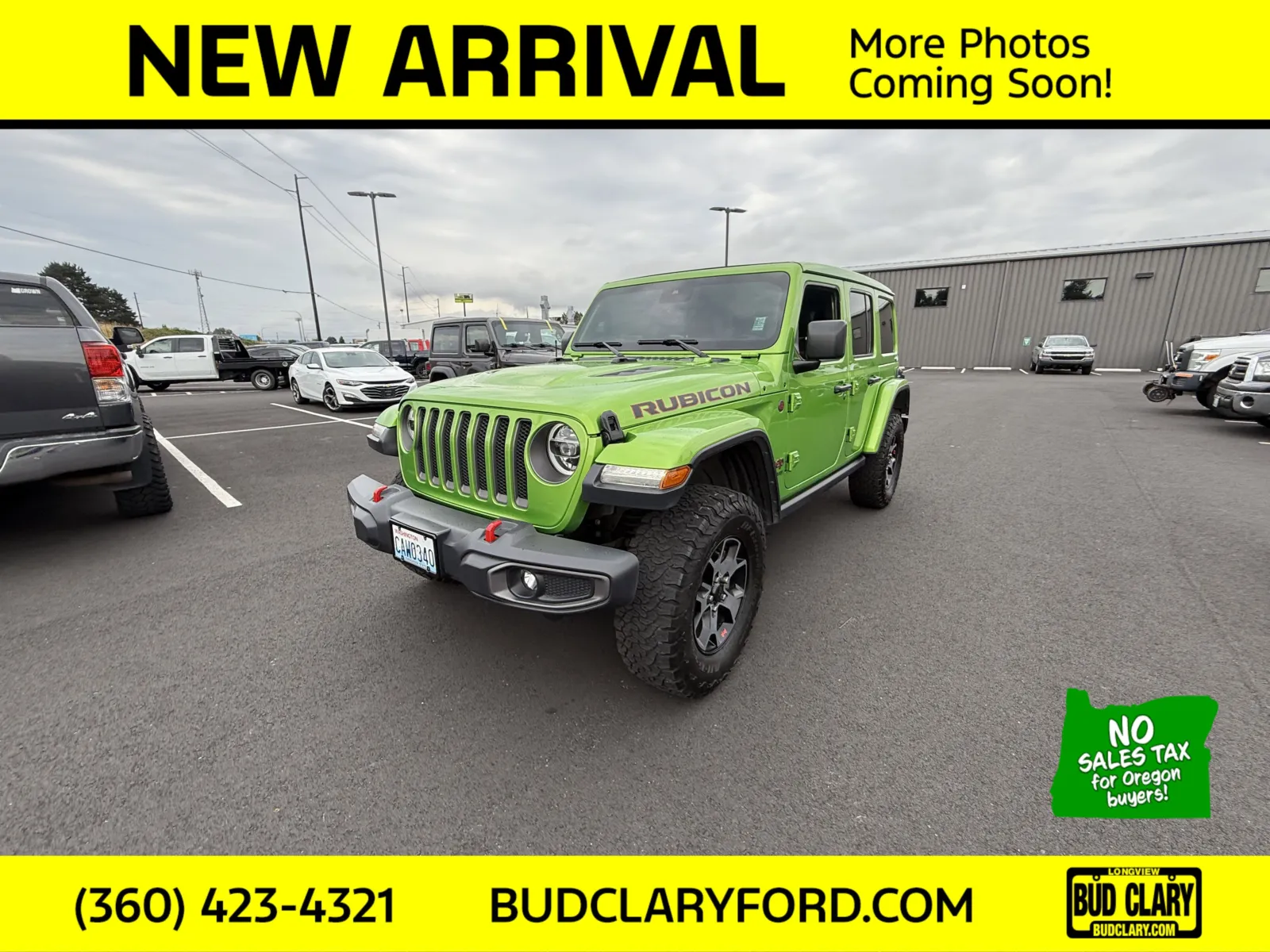 Green 2019 Jeep Wrangler Unlimited Rubicon for sale in Longview, WA