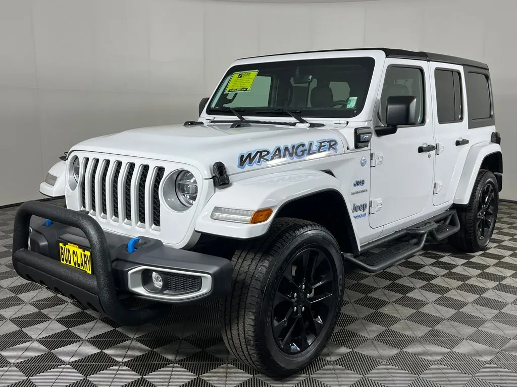 White 2022 Jeep Wrangler Unlimited Sahara High Altitude 4xe for sale in Longview, WA