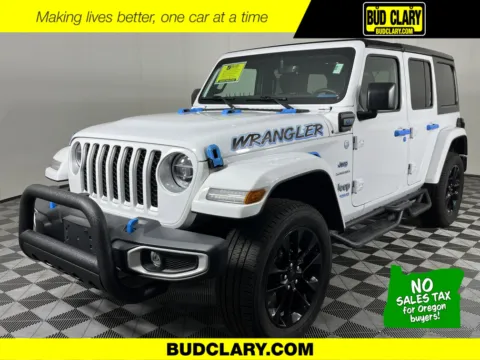 White 2022 Jeep Wrangler 4xe Unlimited Sahara for sale in Longview, WA