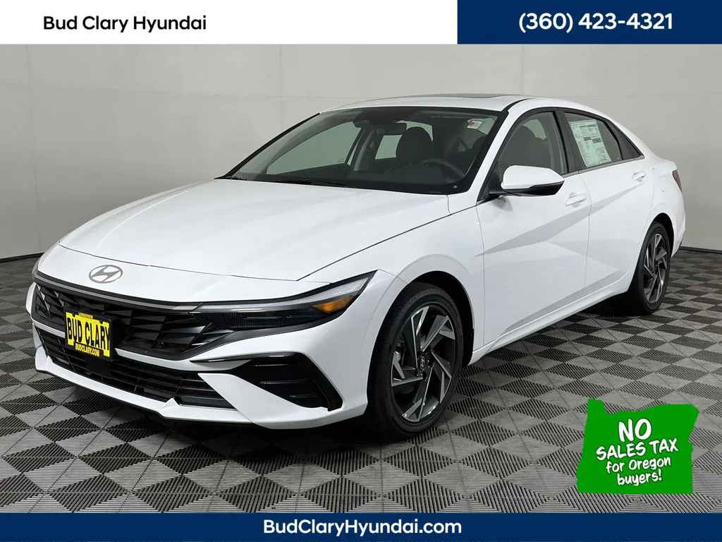 White 2025 Hyundai Elantra Hybrid Limited for sale in Longview, WA