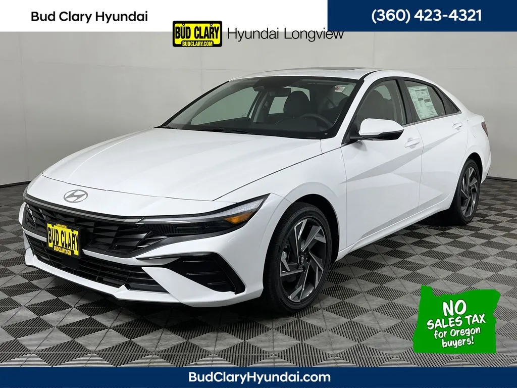 White 2025 Hyundai Elantra Hybrid Limited for sale in Longview, WA