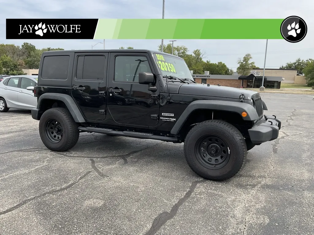 Black 2018 Jeep Wrangler JK Unlimited Sport for sale in Kansas City, MO