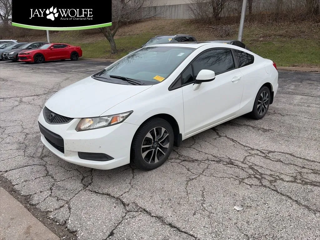 White 2013 Honda Civic Cpe EX for sale in Overland Park, KS