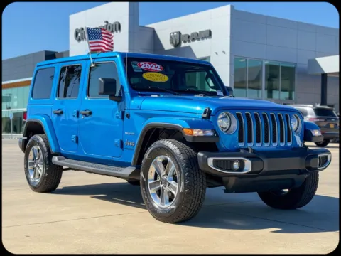 Blue 2022 Jeep Wrangler Unlimited Sahara for sale in Gulfport, MS