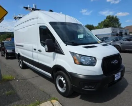 White 2021 Ford Transit Cargo Van T-250 148" Hi Rf 9070 GVWR RWD for sale in Dayton, OH
