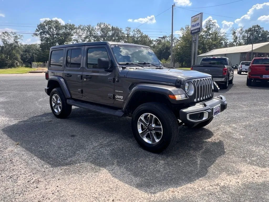 Gray 2020 Jeep Wrangler Unlimited Sahara for sale in DeRidder, LA