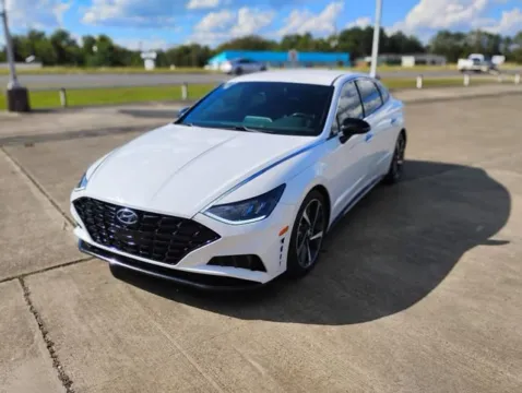 White 2021 Hyundai Sonata SEL Plus for sale in Leesville, LA