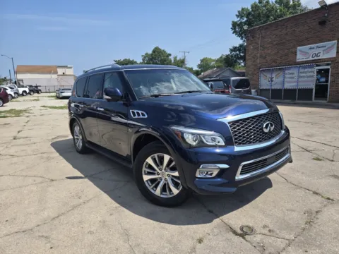 Blue 2017 INFINITI QX80 7-Passenger for sale in Gary, IN