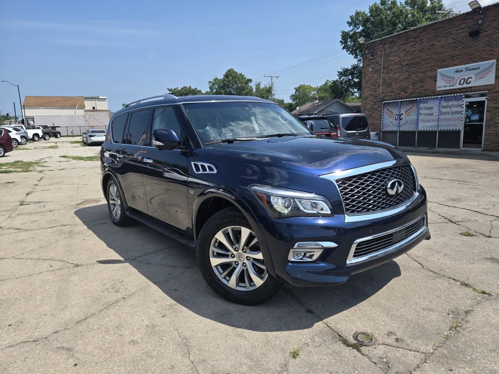 Blue 2017 INFINITI QX80 7-Passenger for sale in Gary, IN