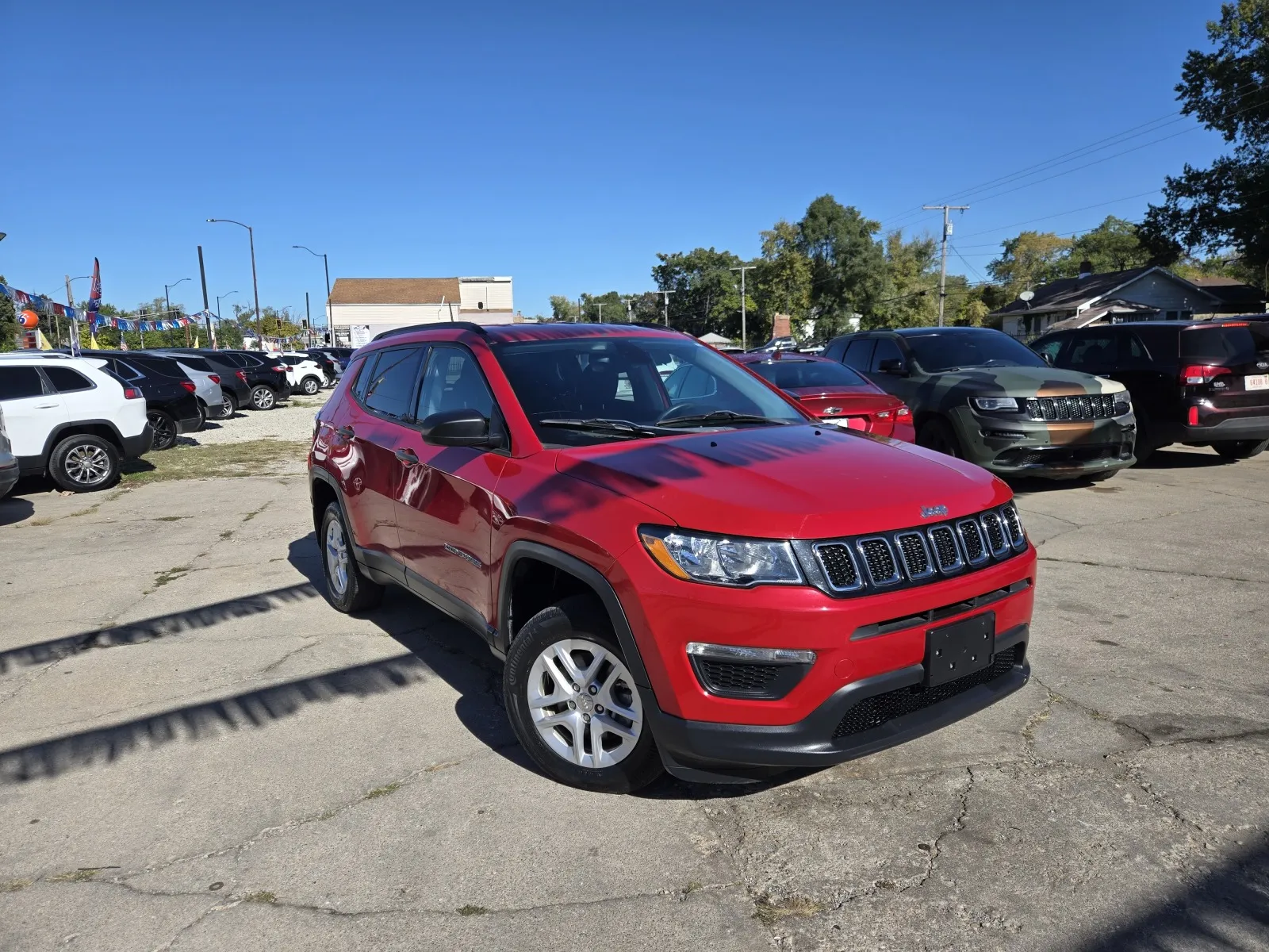 Red 2018 Jeep Compass Sport for sale in Gary, IN