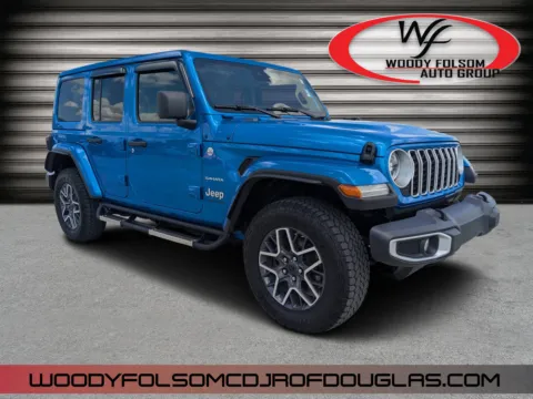 Blue 2024 Jeep Wrangler Sahara for sale in Douglas, GA