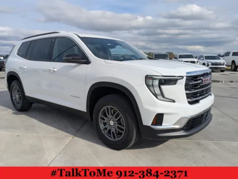 White 2025 GMC Acadia FWD Elevation for sale in Douglas, GA