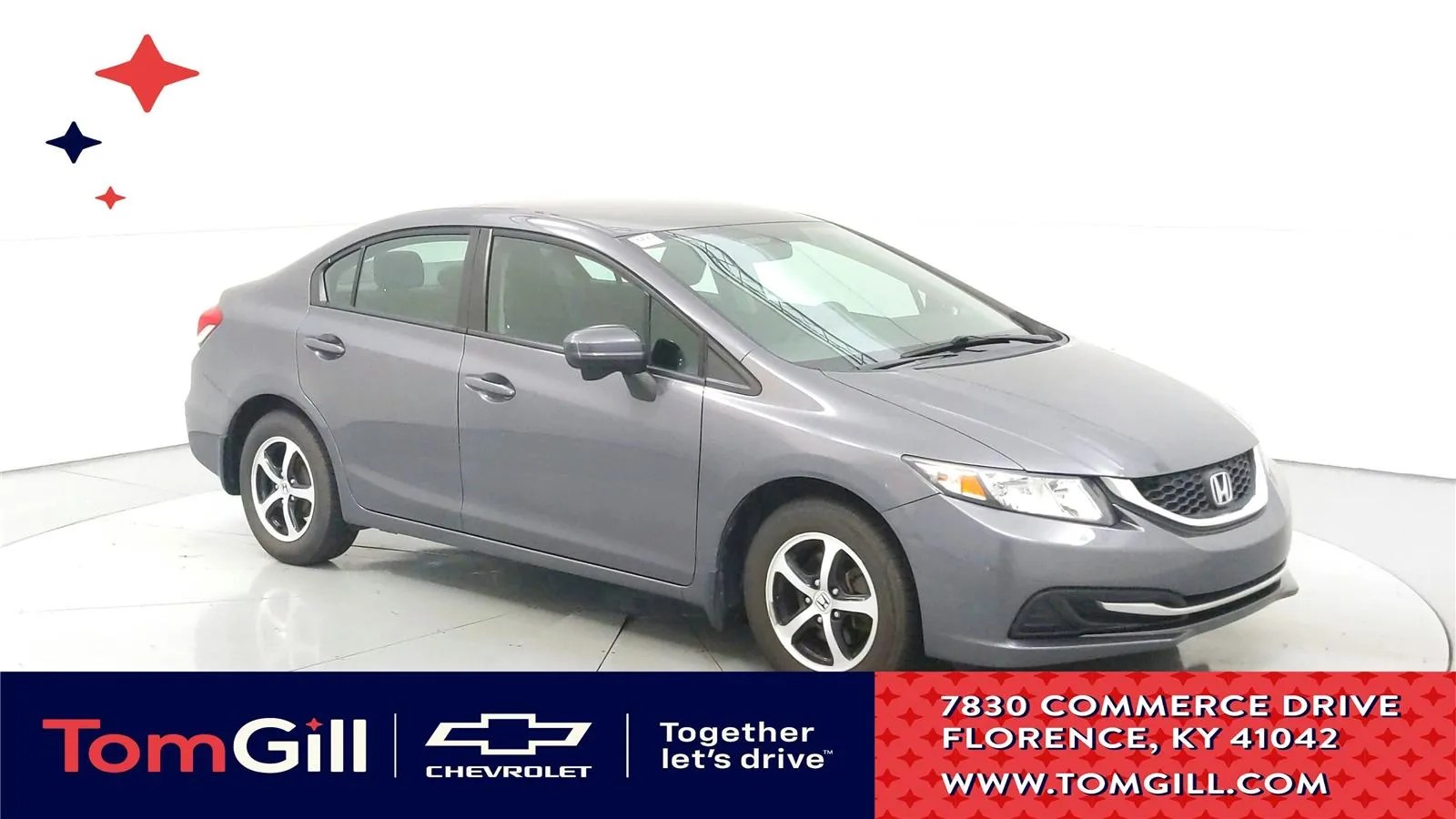 Silver 2015 Honda Civic Sedan SE for sale in Florence, KY
