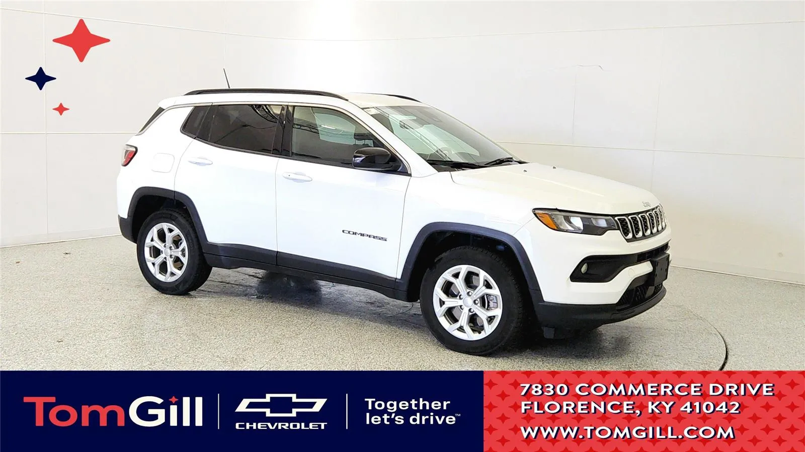 White 2024 Jeep Compass Latitude for sale in Florence, KY