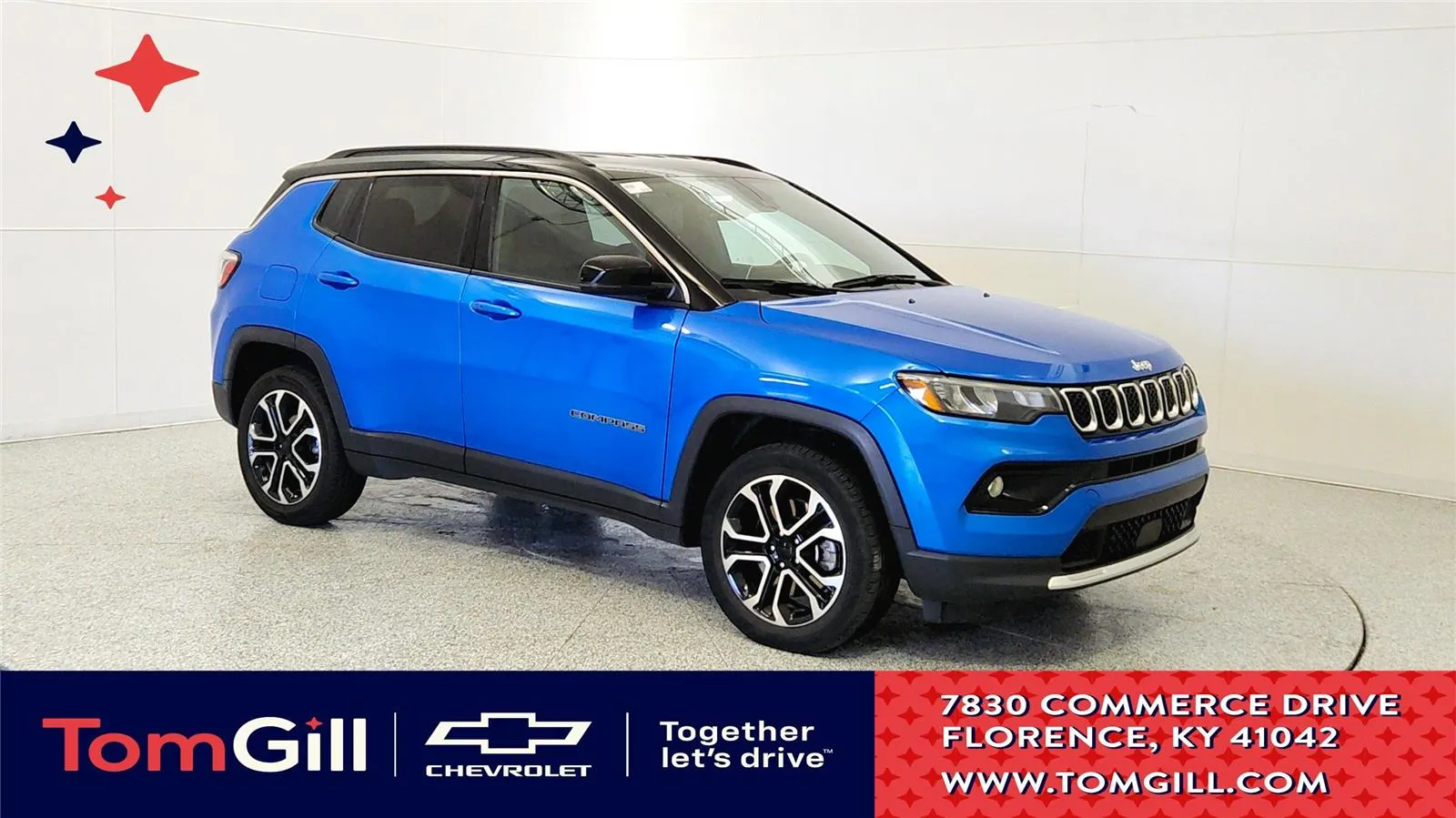 Blue 2024 Jeep Compass Limited for sale in Florence, KY