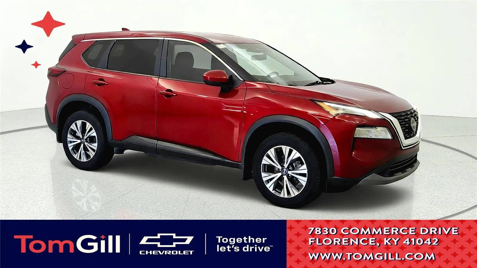 Red 2023 Nissan Rogue SV for sale in Florence, KY
