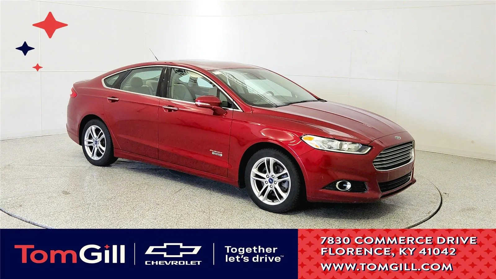 Red 2016 Ford Fusion Energi Titanium for sale in Florence, KY