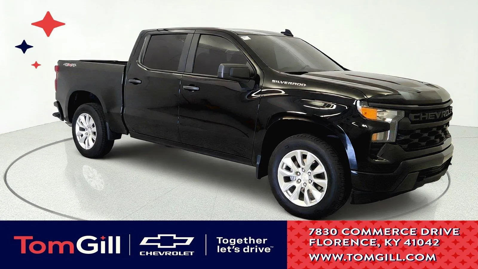 Black 2024 Chevrolet Silverado 1500 Custom for sale in Florence, KY