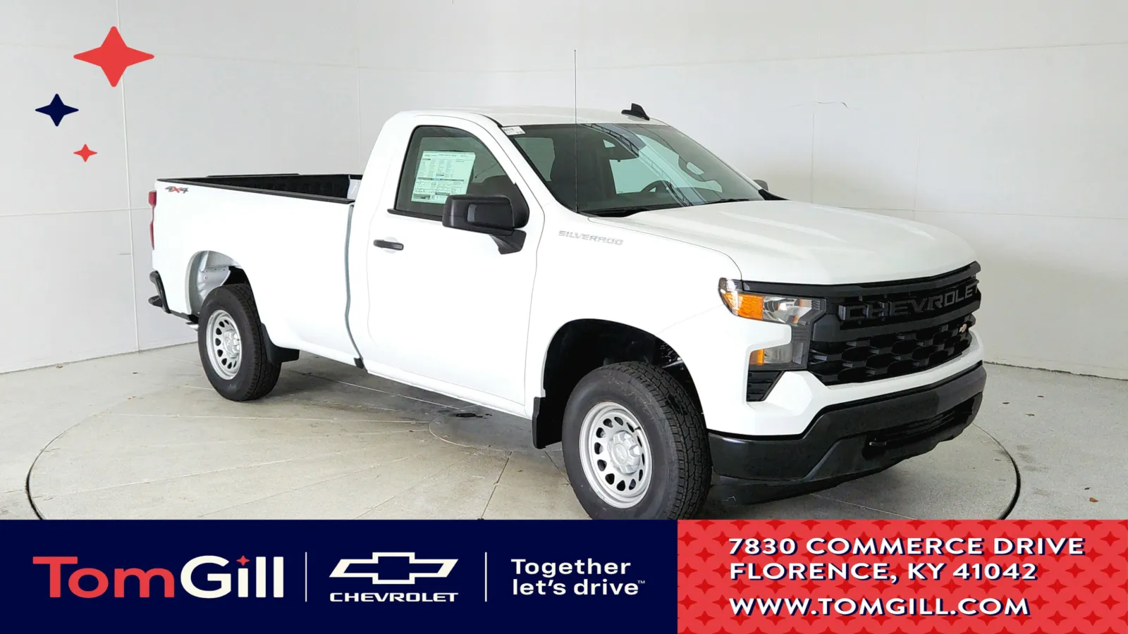 White 2025 Chevrolet Silverado 1500 Work Truck for sale in Florence, KY