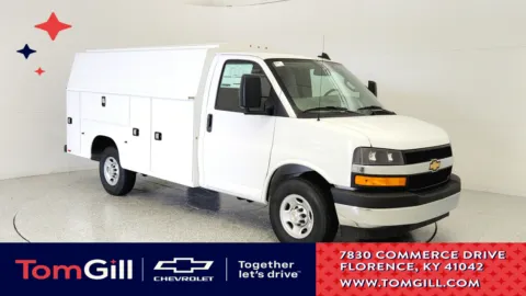 White 2025 Chevrolet Express Commercial Cutaway Work Van for sale in Florence, KY