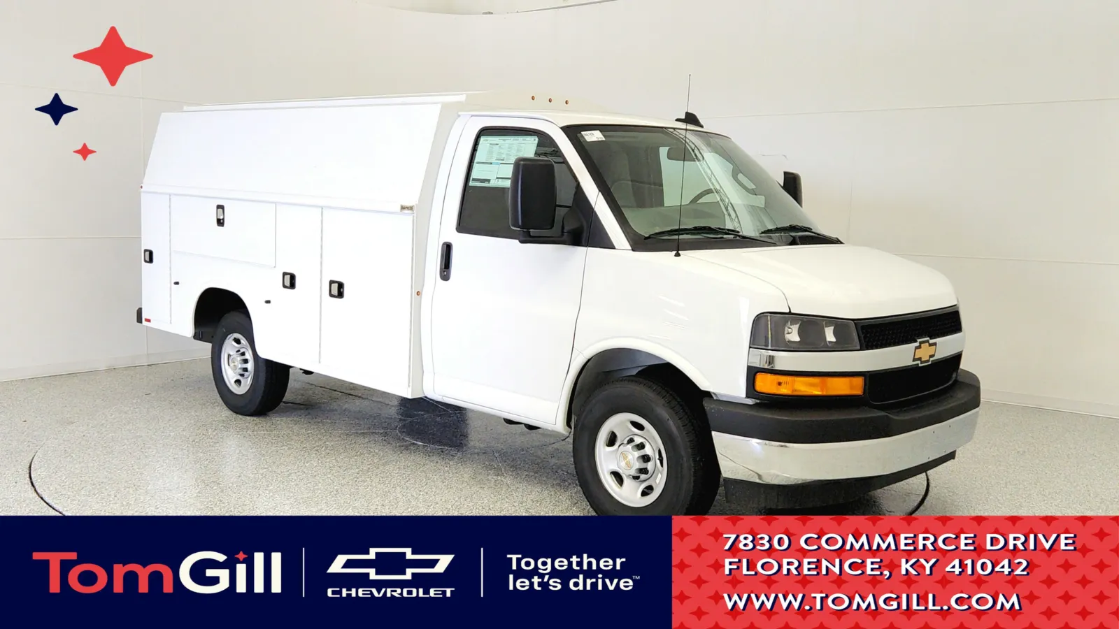 White 2025 Chevrolet Express Commercial Cutaway Work Van for sale in Florence, KY