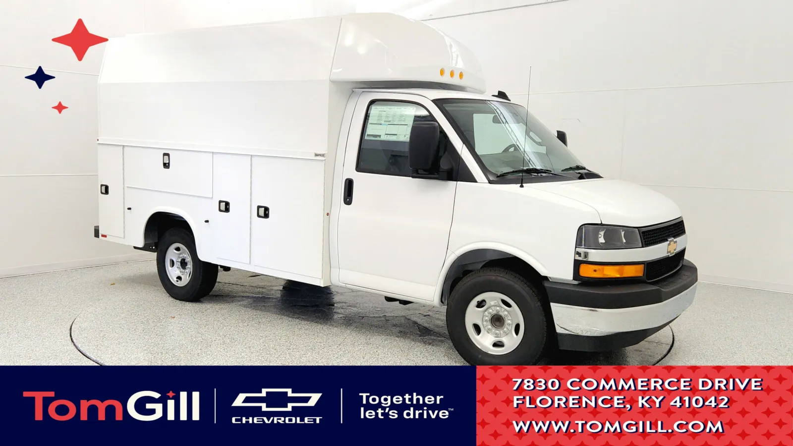 White 2025 Chevrolet Express Commercial Cutaway Work Van for sale in Florence, KY