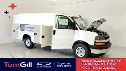 White 2025 Chevrolet Express Commercial Cutaway Work Van for sale in Florence, KY