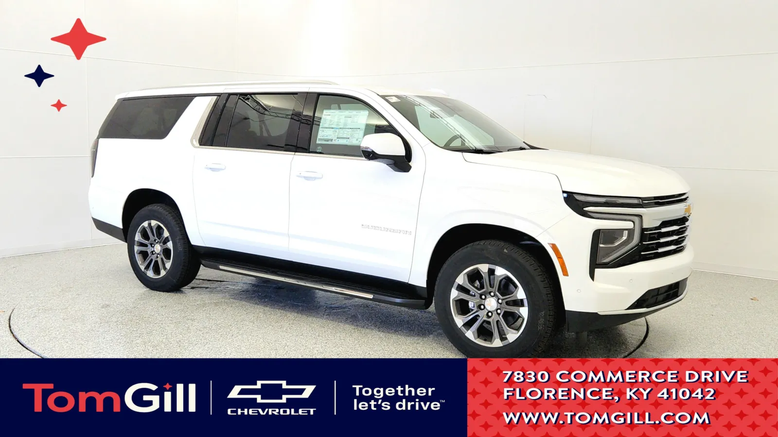 White 2025 Chevrolet Suburban LT for sale in Florence, KY