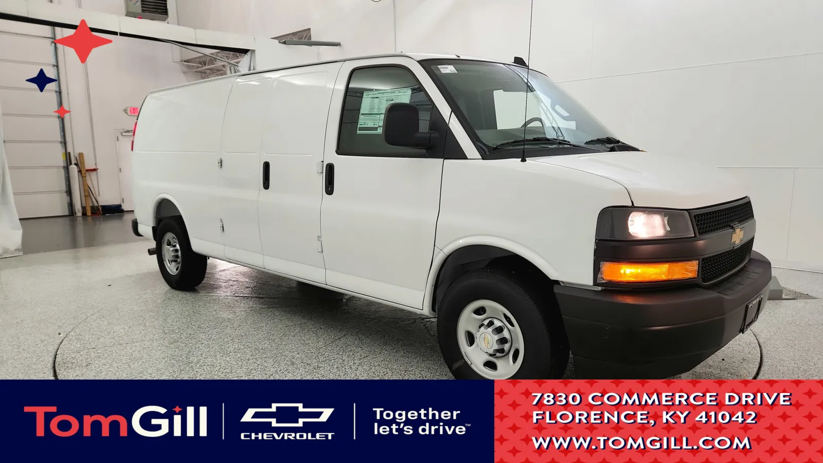 White 2025 Chevrolet Express Cargo Van Work Van for sale in Florence, KY