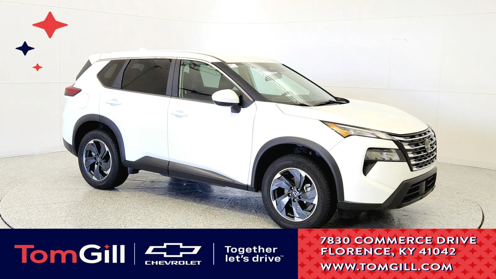 White 2024 Nissan Rogue SV for sale in Florence, KY