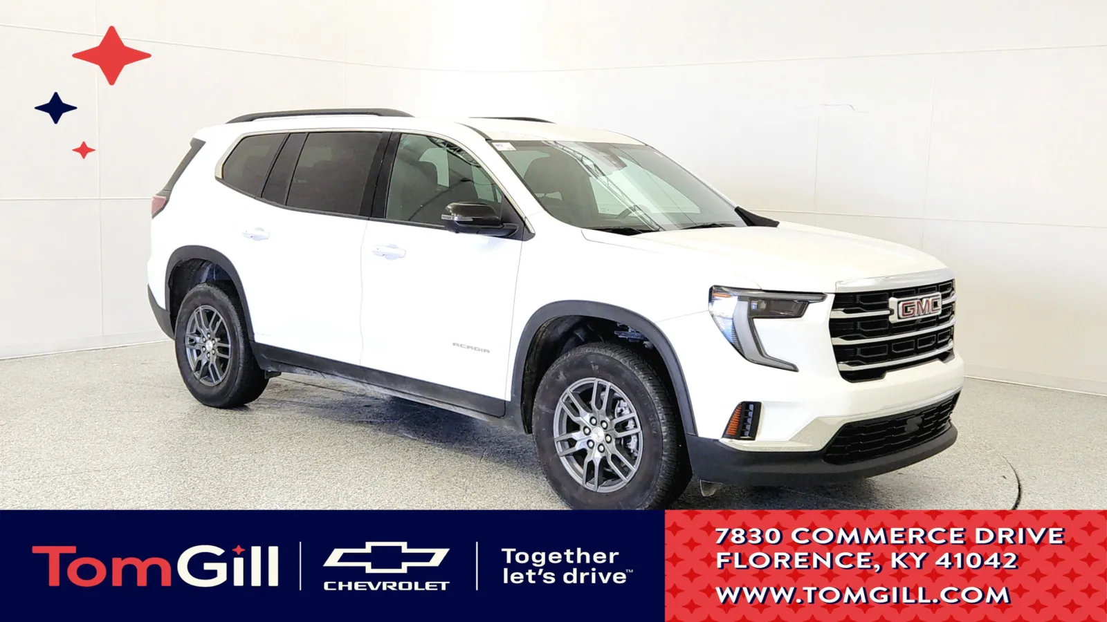 White 2025 GMC Acadia FWD Elevation for sale in Florence, KY