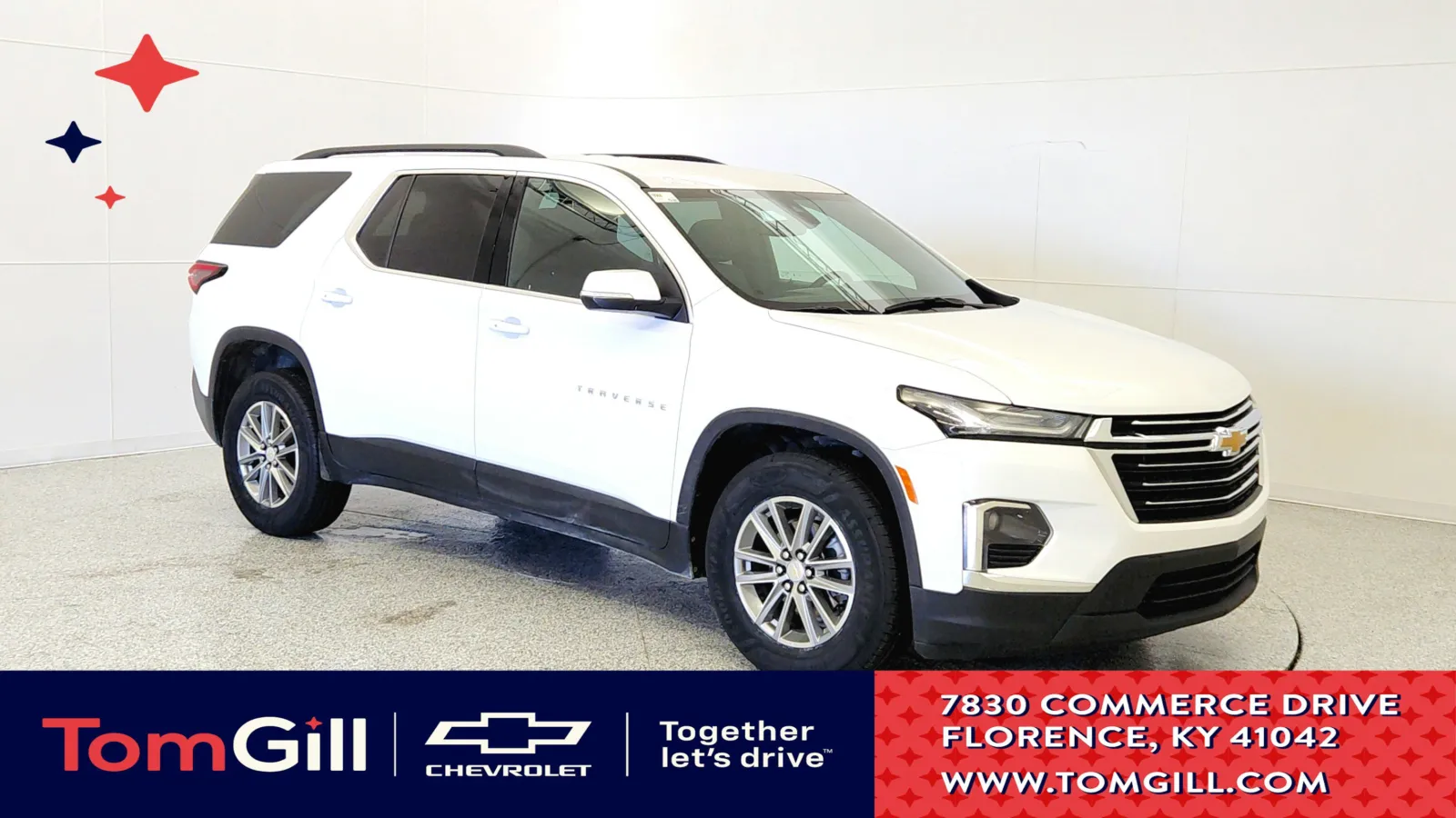 White 2023 Chevrolet Traverse LT Cloth for sale in Florence, KY