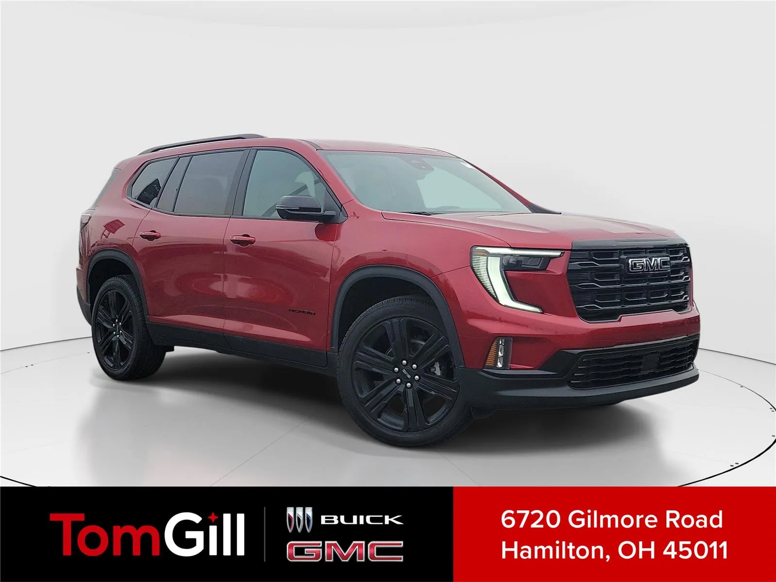 Red 2026 GMC Acadia FWD Elevation for sale in Hamilton, OH