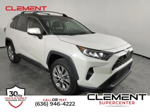 White 2021 Toyota RAV4 XLE Premium for sale in St. Charles, MO