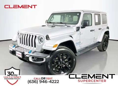 Silver 2023 Jeep Wrangler Sahara 4xe for sale in St. Charles, MO