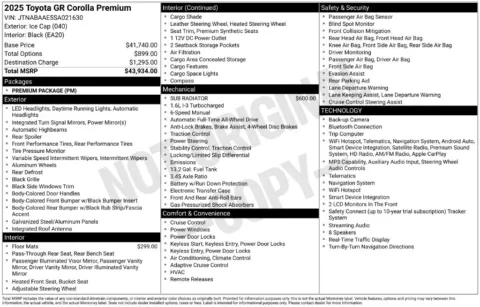 Photos of 2025 Toyota GR Corolla Premium for sale in St. Charles, MO at Clement Supercenter