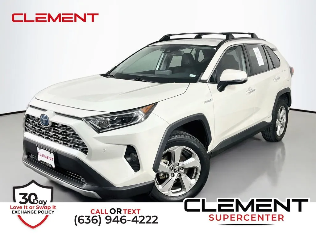 White 2021 Toyota RAV4 Hybrid Limited for sale in St. Charles, MO