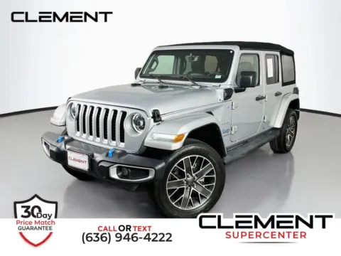 Silver 2023 Jeep Wrangler Sahara 4xe for sale in St. Charles, MO