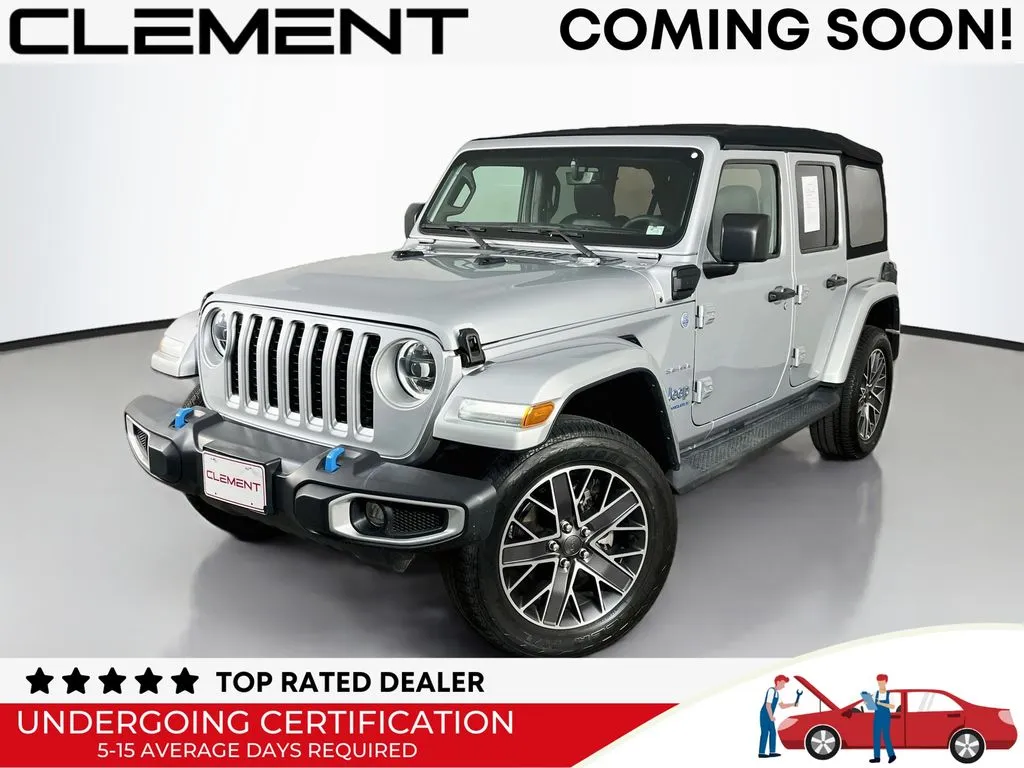 Silver 2023 Jeep Wrangler Sahara 4xe for sale in St. Charles, MO